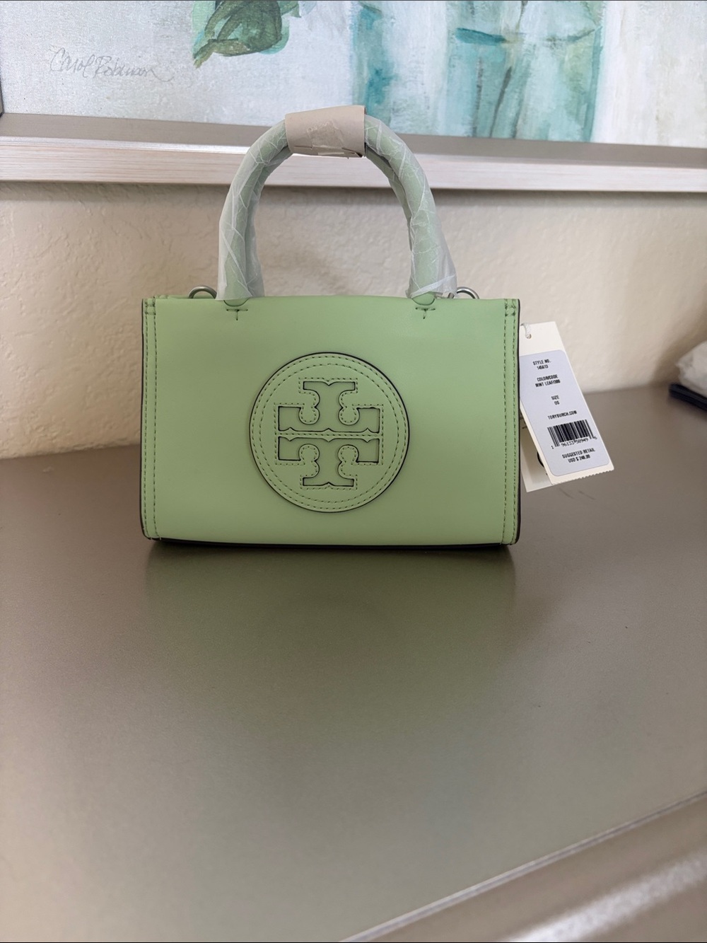 Tory Burch Mint Green Mini Top-Handle Satchel